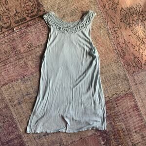 BCBG MazAzria knit seafoam green blue mini dress tunic size LARGE